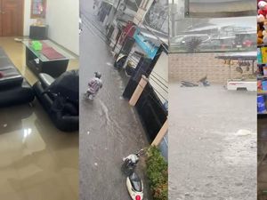 Hujan Deras Guyur Lembang, Air Masuk ke Toko dan Rumah Warga Hujan Deras Guyur Lembang, Air Masuk ke Toko dan Rumah Warga