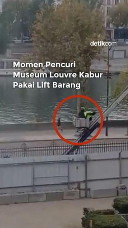 Video: Detik-detik Pencuri Museum Louvre Kabur Pakai Lift Barang