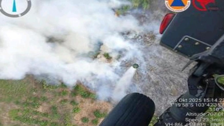 Karhutla di 5 Wilayah Sumsel, 6 Helikopter Water Bombing Dikerahkan