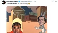 Carreras jadi tukang bully Yamal, nih. (Foto: X.com/@RealMadridXtra) Carreras jadi tukang bully Yamal, nih. (Foto: X.com/@RealMadridXtra)