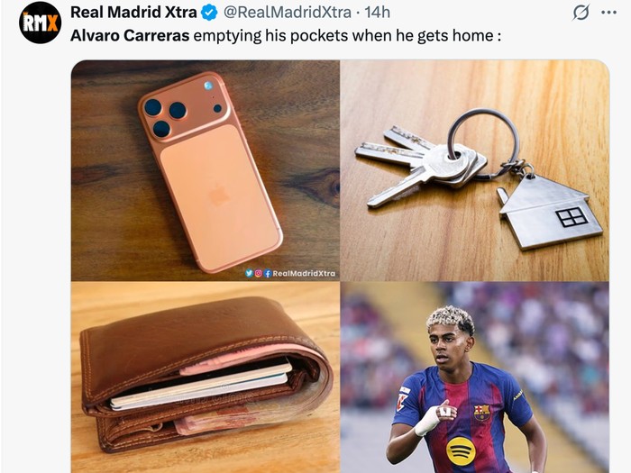 meme lamine yamal,lamine yamal,meme barcelona,barcelona,el clasico,real madrid vs barcelona,laliga,liga spanyol,meme sepakbola,alvaro carreras