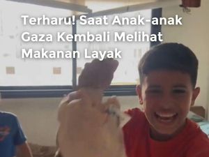 Anak-anak Gaza Bahagia Banget Lihat Makanan Layak
