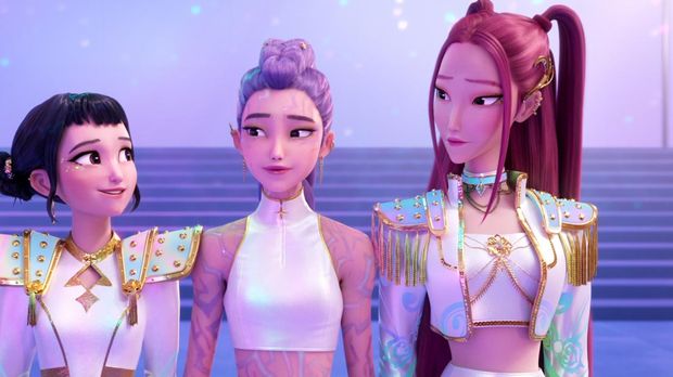 HUNTR/X dalam film animasi KPop Demon Hunters (2025). (Sony Pictures Animation/Netflix)