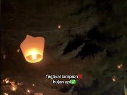 Festival Lampion Jadi Hujan Api di Bantul