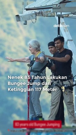 Video: Nenek 83 Tahun Lakukan Bungee Jump dari Ketinggian 117 Meter
