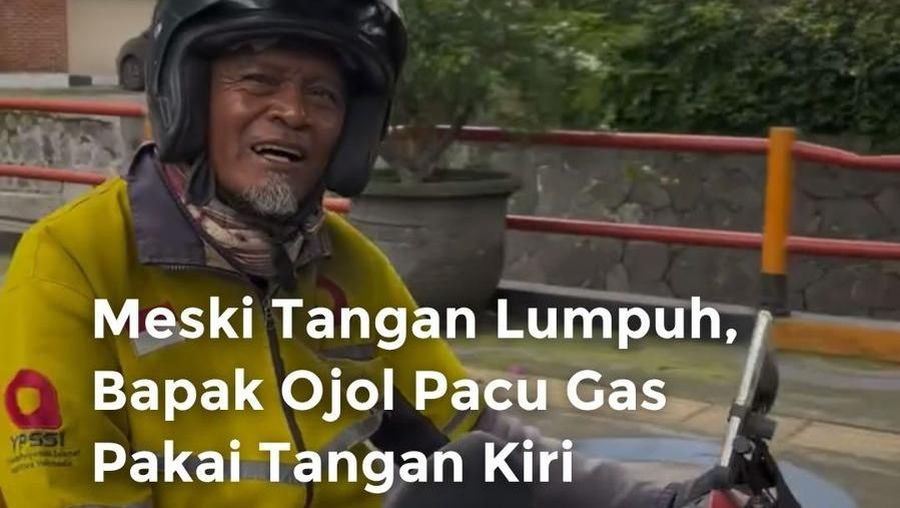 Video: Tangan Kanan Lumpuh, Bapak Ojol Ini Pacu Gas Pakai Tangan Kiri