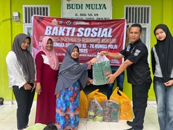 Sambut HUT Humas Polri ke-74, Polres Rohul Berbagi di Panti Asuhan