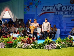 Kapolri Pimpin Apel Ojol Kamtibmas di Jatim, Komitmen Sinergi Jaga Kondusifitas