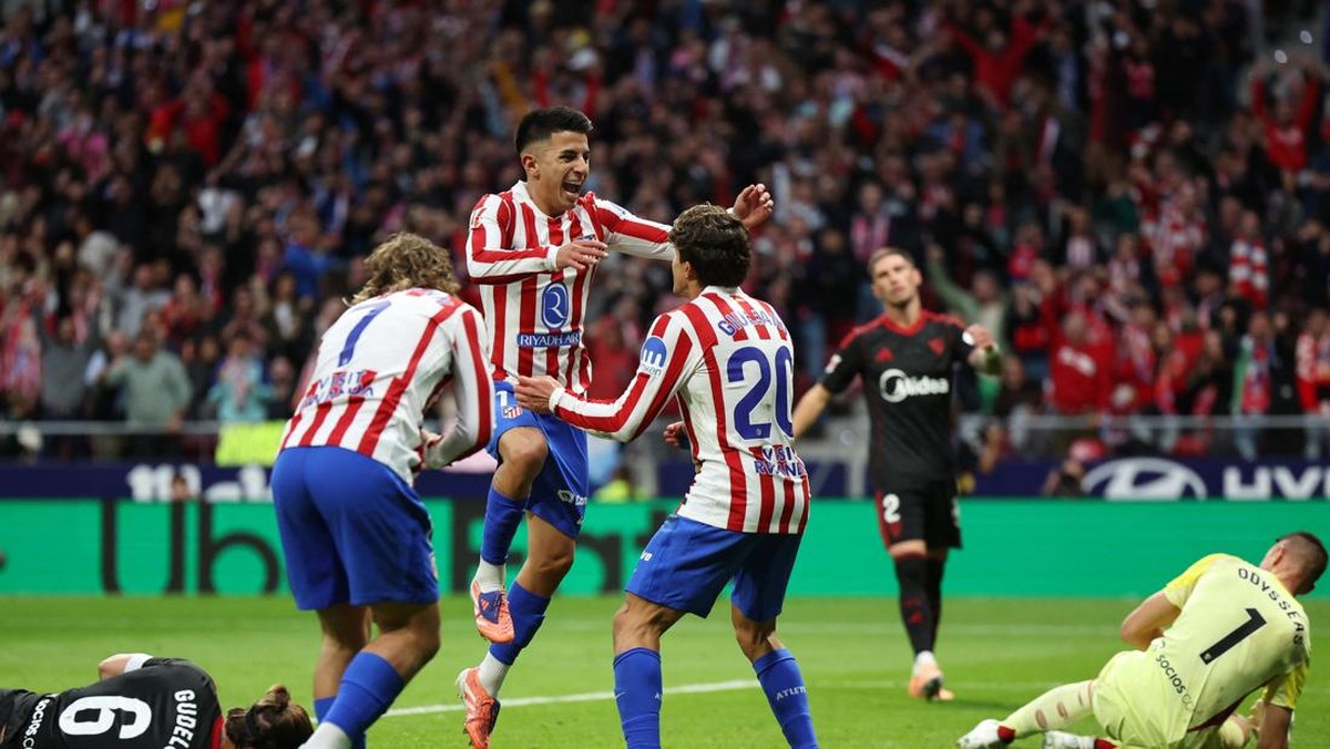 Atletico Madrid kalahkan Sevilla 3-0. (REUTERS/Violeta Santos Moura)