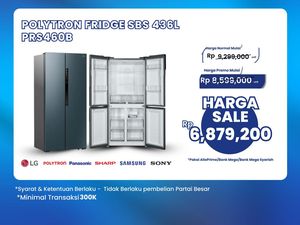 Ada Diskon Gede Kulkas Side by Side Polytron di Transmart Full Day Sale