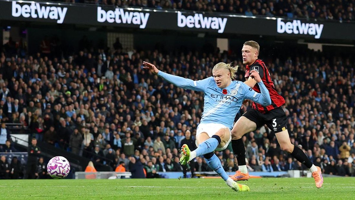 Man City vs Bournemouth di babak pertama. (Foto: Getty Images/Michael Steele)