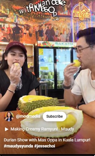 Mukbang Durian Musang King di Malaysia, Maudy Ayunda dan Suami Beri Nilai Beda Mukbang Durian Musang King di Malaysia, Maudy Ayunda dan Suami Beri Nilai Beda
