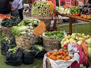 Pernikahan Viral di Madiun, Tamu Bebas Ambil Souvenir Sayuran Bikin Kalap
