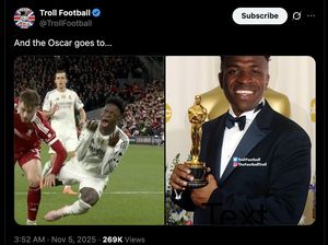 Meme Kocak Liverpool Vs Madrid: Vinicius Layak Dapat Oscar!
