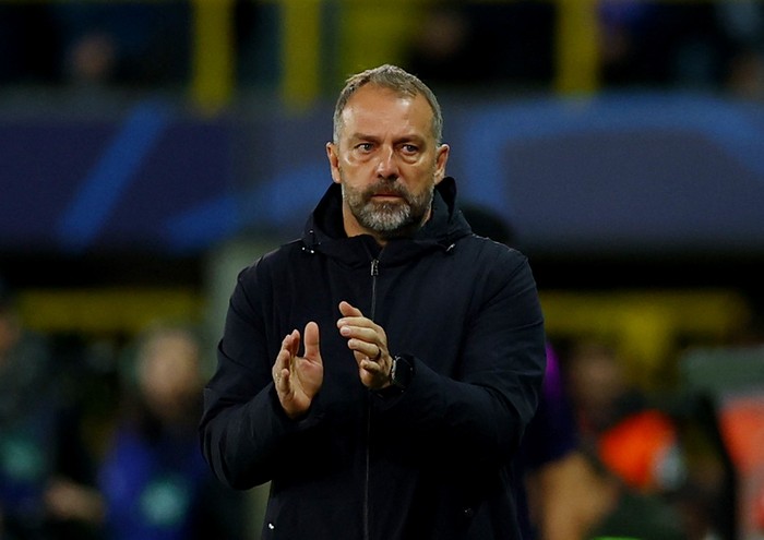 Soccer Football - UEFA Champions League - Club Brugge v FC Barcelona - Jan Breydel Stadium, Bruges, Belgium - November 5, 2025 FC Barcelona coach Hansi Flick before the match REUTERS/Yves Herman