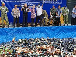 Rokok Ilegal dan Miras Senilai Rp 74 Miliar Dimusnahkan Bea Cukai