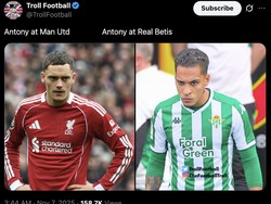 Florian Wirtz yang belum bersinar sejak dibeli mahal Liverpool pada musim panas pun ikut kena ledekan. Wirtz diibaratkan seperti Antony yang tak bersinar semasa di MU dulu. Foto: dok. Internet/X (Twitter)