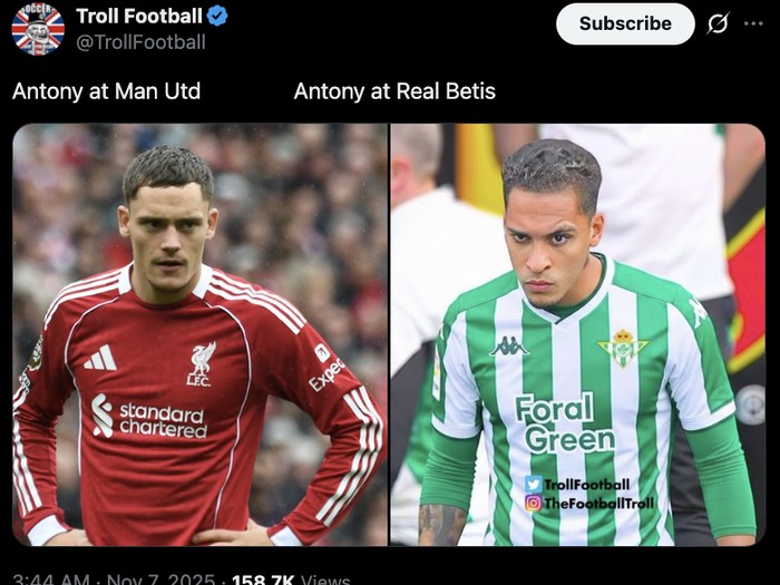 Meme Antony Goat bermunculan lagi usai aksinya bikin gol ke gawang Lyon untuk membantu Sporting Lisbon menang 2-0 di Liga Europa.