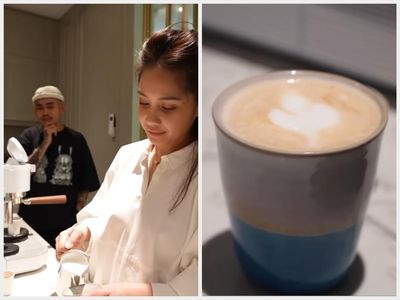 Momen Nagita Slavina dan Aloy Jadi Barista, Adu Skil Bikin Latte Art!