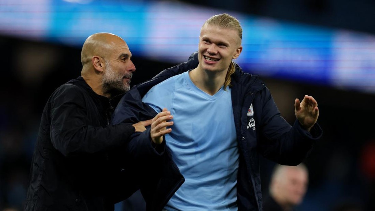 Pep Guardiola sukses karena didukung pemain-pemain top. (REUTERS/Phil Noble)