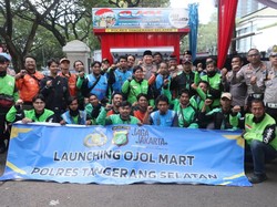 Peduli Komunitas Ojek Online, Polres Tangsel Launching Ojol Mart