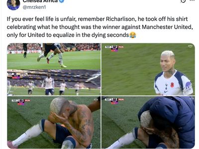 MU Imbang Dramatis Lawan Spurs, Richarlison Jadi Lelucon