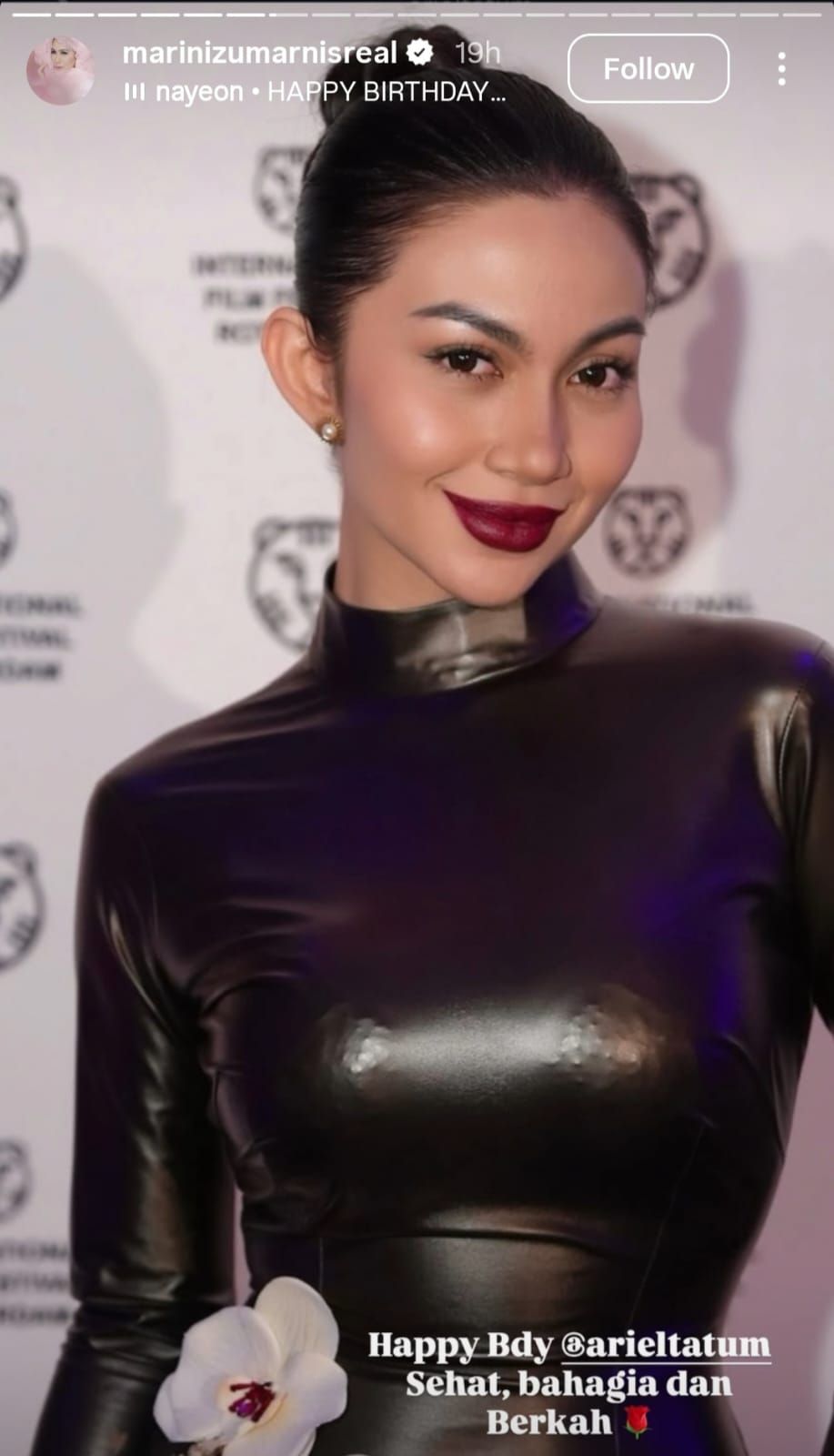 Unggahan Marini Zumarnis pada hari ulang tahun Ariel Tatum.