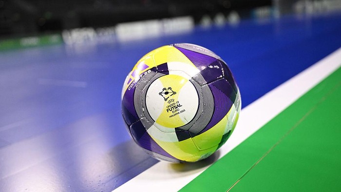 CHISINAU, MOLDOVA - SEPTEMBER 28: A general view of official match ball during the UEFA Under-19 Futsal Euro 2025 match between Moldova and Ukraine at Chisinau Arena on September 28, 2025 in Chisinau, Moldova. (Photo by Tullio Puglia - UEFA/UEFA via Getty Images)