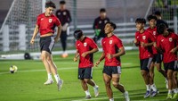 Latihan juga diakhiri dengan sesi penyelesaian akhir dan bola mati, dua aspek yang diharapkan bisa menjadi kunci menghadapi Honduras. ANTARA FOTO/Bayu Pratama S