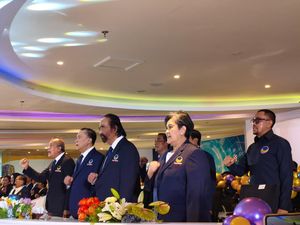 Puncak HUT Ke-14 NasDem, Surya Paloh hingga Ahmad Sahroni Hadir