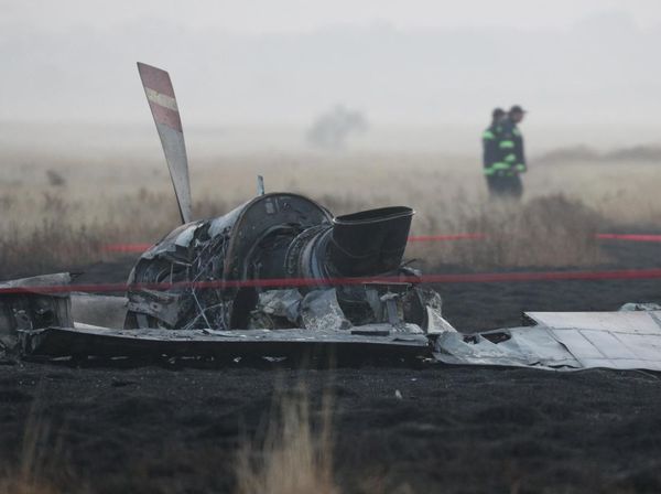Penampakan Puing-puing Pesawat Kargo Militer Turki yang Jatuh di Georgia