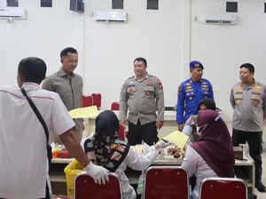 Polres Pelalawan Rayakan HUT Polairud ke-75 dengan Donor Darah
