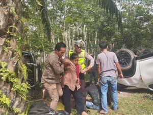 Fortuner Pecah Ban lalu Tabrak L300 di Jalan Lingkar Banyuasin, 1 Orang Tewas