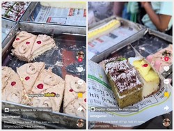 Di Pasar India Ada Kue Tart Dijual Beralas Koran, Gimana Ya Rasanya?