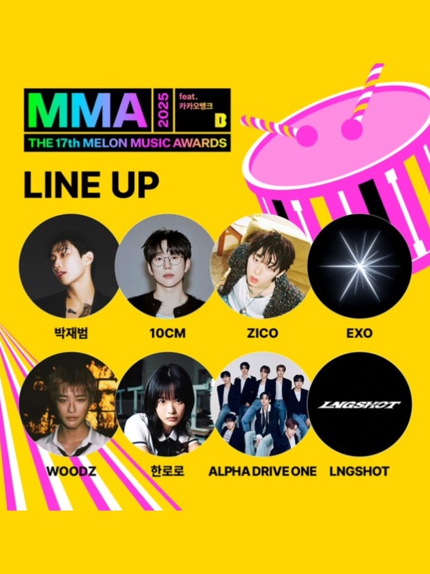 Melon Music Awards (MMA) 2025 akan diselenggarakan pada 20 Desember dengan menampilkan lineup legendaris sampai rookie.