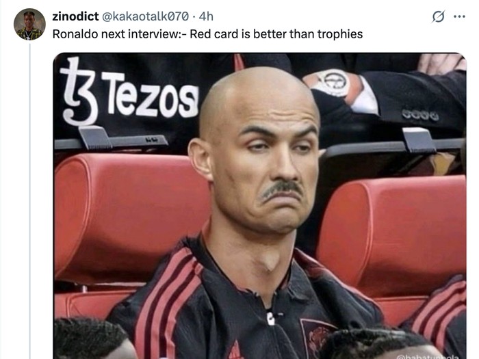 Meme Kocak Ronaldo Dikartu Merah, Sampai Bikin Messi 'Nangis'