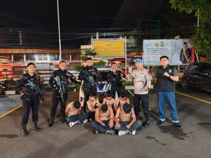 Brimob PMJ Amankan 6 Pemuda Hendak Tawuran di Ciputat Timur, Celurit Disita