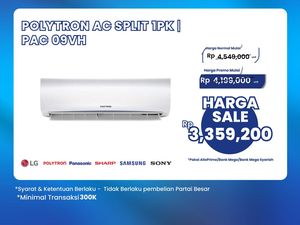 AC Split 1 PK Polytron di Transmart Full Day Sale Harganya Miring!