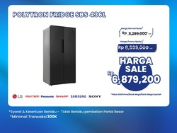 Ada Diskon Gede Kulkas Side by Side Polytron di Transmart Full Day Sale