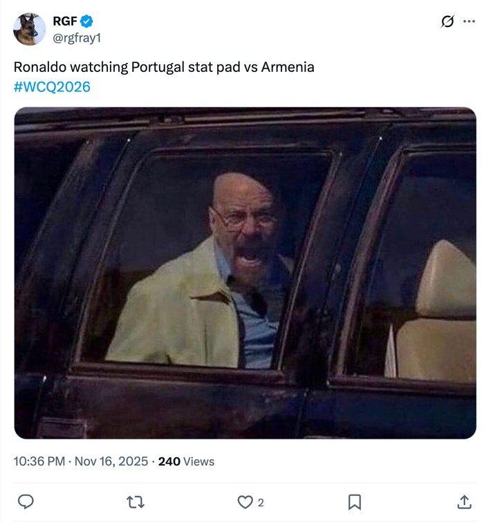 meme sepakbola,meme,ronaldo,timnas portugal,portugal vs armenia,cristiano ronaldo,kualifikasi piala dunia 2026