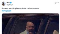 Bak Walter White, Ronaldo pasti berteriak dalam diam menyaksikan Portugal bersenang-senang tanpanya. (Foto: X.com/@rgfray1)