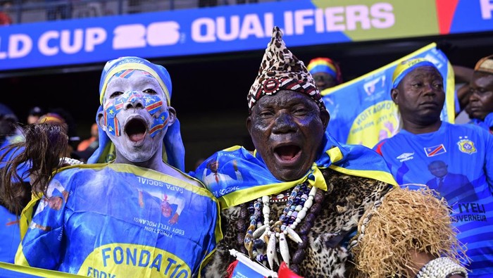Soccer Football - FIFA World Cup - CAF Qualifiers - Playoffs - Final - Nigeria v Democratic Republic of Congo - Prince Moulay Hassan Stadium, Rabat, Morocco - November 16, 2025 Democratic Republic of Congo fans inside the stadium before the match REUTERS/Abdelmjid Rizkou