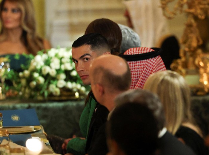 Cristiano Ronaldo attends a dinner hosted by U.S. President Donald Trump for Saudi Crown Prince and Prime Minister Mohammed bin Salman, at the White House in Washington, D.C., U.S., November 18, 2025. REUTERS/Tom Brenner