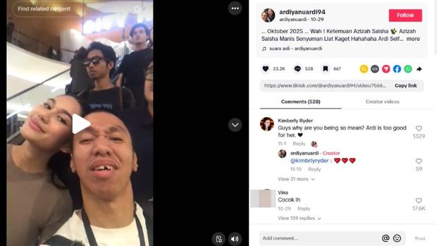 Kimberly Ryder komentari video Azizah Salsha dengan salah satu pria