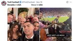 Meme Ronaldo ke AS Ketemu Trump, Dibanding-bandingkan dengan Messi