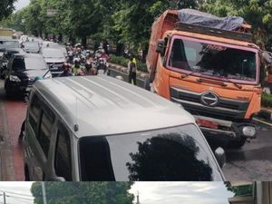 Truk Mogok Dekat Halte Perumnas Klender Jaktim, Lalu Lintas Macet