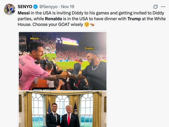 meme cr7 cristiano ronaldo donald trump lionel messi amerika serikat
