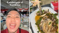 Aa' Juju Pamer Momen Kondangan di Kamboja, Menunya Enak-enak!