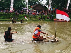 Balap Getek di Trenggalek, Peserta Tantang Arus dan Angin