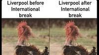 Meme yang meledek Liverpool langsung kalah usai jeda internasional, sama seperti sebelumnya. Foto: dok. Internet/X (Twitter)